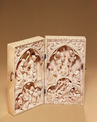 Diptych with the Coronation of the Virgin and the Last Judgement, c.1260-70 by French School