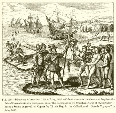 Discovery of America, 12th of May, 1492 by French School