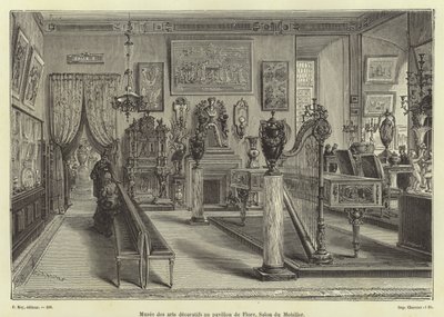 Display of living room furniture, Pavillon de Flore, Louvre Palace, Paris by French School