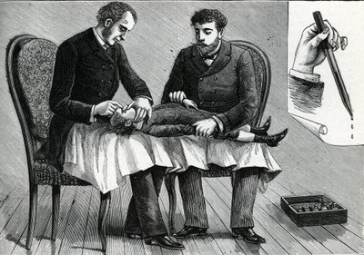 Doctors examining a child