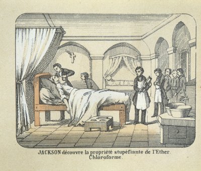 Dr Charles Jackson discovers the anaesthetic qualities of ether by French School