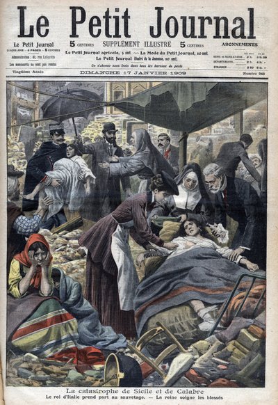 Earthquake in Sicily, Calabria 1909 by French School
