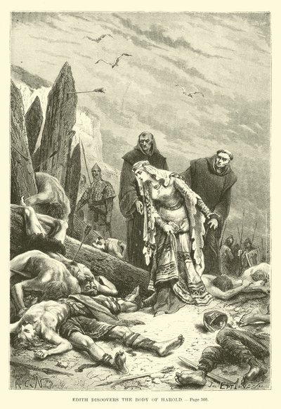 Edith discovers the body of Harold by French School