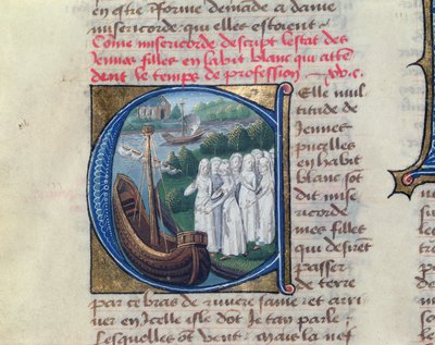 Embarkation of the Sisters of Charity of the Hotel Dieu de Paris, from Le Livre de Vie Active de l