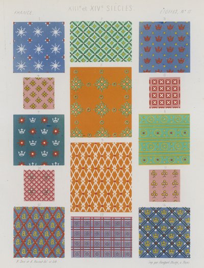 Embroidered fabrics of 13th and 14th century France by French School