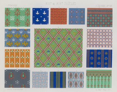 Embroidered fabrics of 13th and 14th century France by French School