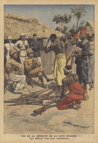 End of a revolt by the Abes people of Ivory Coast by French School