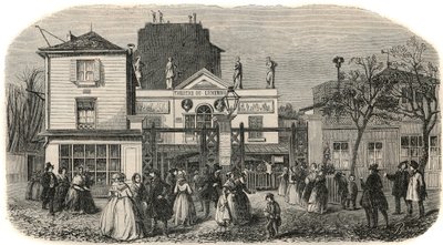 Entrance of the Luxembourg Theatre Known as Bobino in the 19th Century (Engraving in Tableau-de-Paris by Edmond Texier, 1852) by French School
