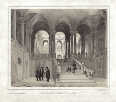 Staircase of the University in Genoa by French School