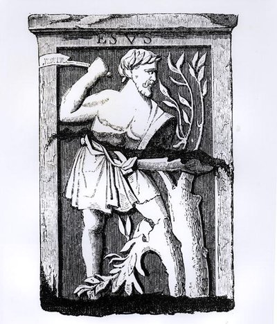 Esus, the Great God of Nature, illustration from Science and Literature in the Middle Ages and Renaissance, written and engraved by Paul Lacroix, 1878 by French School