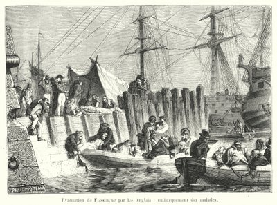 Evacuation of Flushing by the English, Embarkation of the Sick by French School