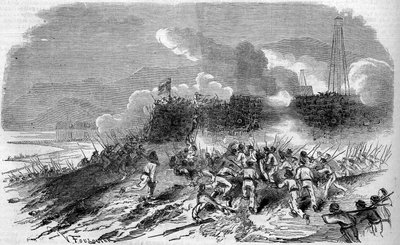 Expedition from France to Cochinchina - attack on Don Tai forts - September 15 by French School