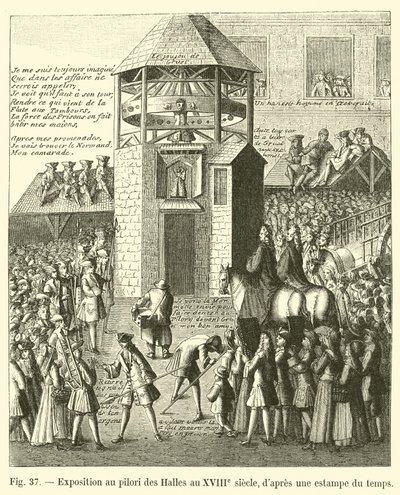 Exhibition at the Pillory of the Halles in the 18th century, after an engraving of the time by French School
