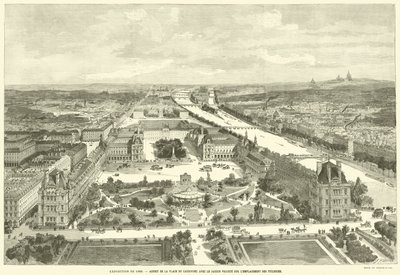 Exhibition of 1889, View of the Place du Carrousel with the Projected Garden on the Site of the Tuileries by French School