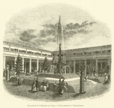 Industry Exhibition in 1849, Courtyard Reserved for Horticulture (engraving) by French School