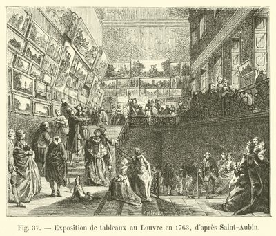 Exhibition of paintings at the Louvre in 1763, after Saint-Aubin by French School