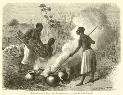 Beer Production in Unyamwezi (engraving) by French School
