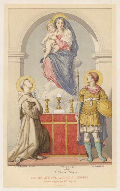 Facsimile of a Watercolor by Ingres, Communicated by Mme Ingres by French School