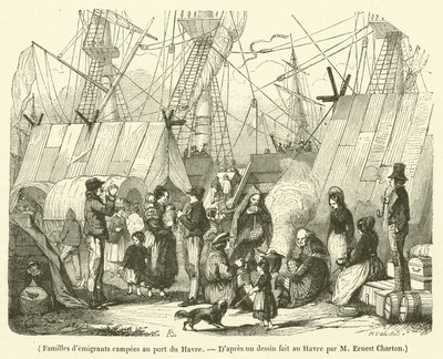 Families of Emigrants Camped at the Port of Le Havre by French School