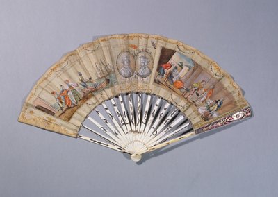 Fan with illustrations from The Countess of Cagliostro, c.1786 by French School