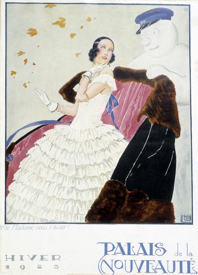 Fashion: 1925 Advertisement for Furs (Palais de la Nouveaute) by French School