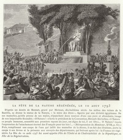 Festival of the Regeneration of Nature, Paris, 10 August 1793 by French School