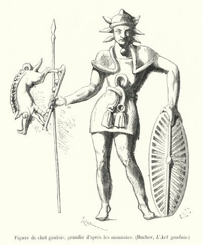 Figure of a Gaulish Chief, Enlarged from Coins by French School