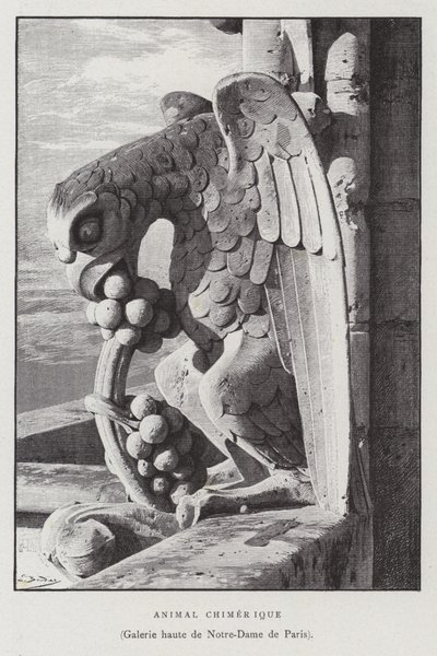 Figure of a chimeric animal, from the upper gallery of Notre Dame de Paris by French School