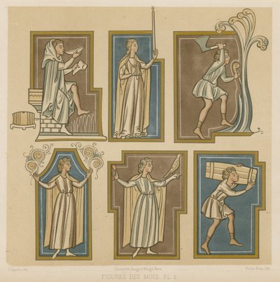 Figures depicting the months by French School