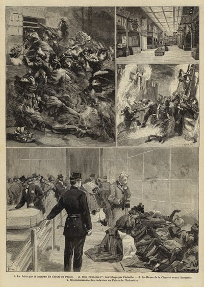 Fire at the Bazar de la Charite, Paris, 1897 by French School