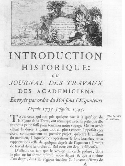 First page of the introduction to Journal des Travaux des Academiciens Envoyes par Ordre du Roi sous l