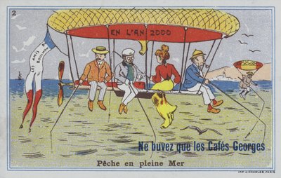 Fishing by Balloon by French School