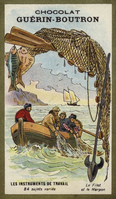 Fishing Net and Harpoon by French School