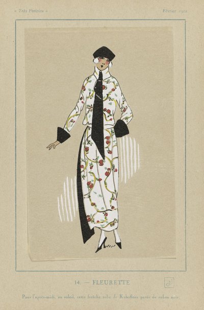 Fleurette, from Tres Parisiens, pub. 1922 by French School