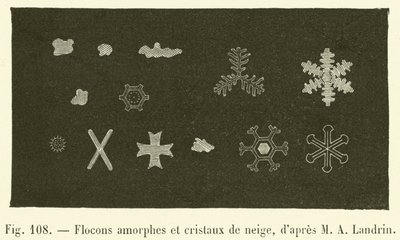 Amorphous Flakes and Snow Crystals by French School
