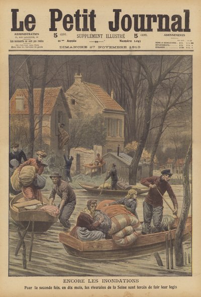 Floods on the River Seine, France by French School