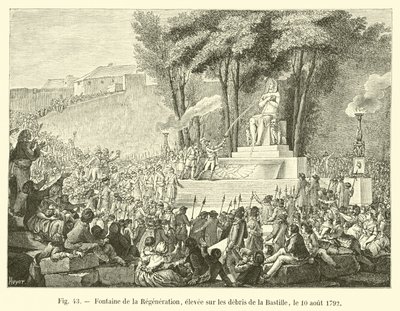 Fountain of Regeneration, Erected on the Ruins of the Bastille, August 10, 1792 by French School