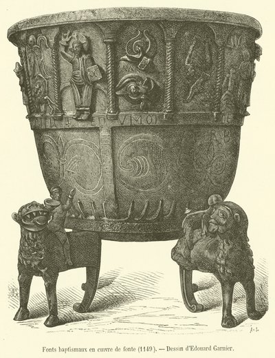 Baptismal Fonts in Cast Copper by French School