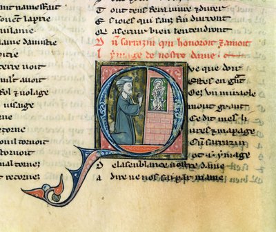 Saracen converted by an image of the Virgin, from La Vie Nostre Dame by French School