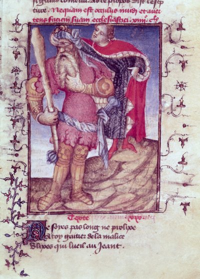 Ulysses piercing the eye of the Cyclops by French School