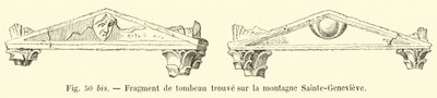 Fragment of a tomb found on the Sainte-Genevieve mountain by French School