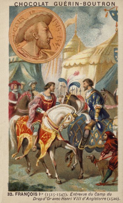 Francis I of France and Henry VIII of England meeting at the Field of the Cloth of Gold by French School
