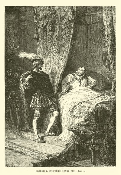 Francis I surprises Henry VIII by French School