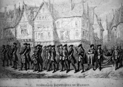 Freemasonry: Masonic Funeral of Warren Hastings (1732-1818), British Colonial Administrator. Engraving from 