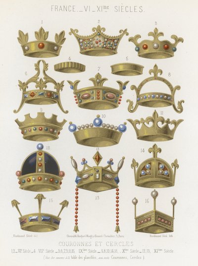 French Crowns of the 6th Century to the 11th Century by French School