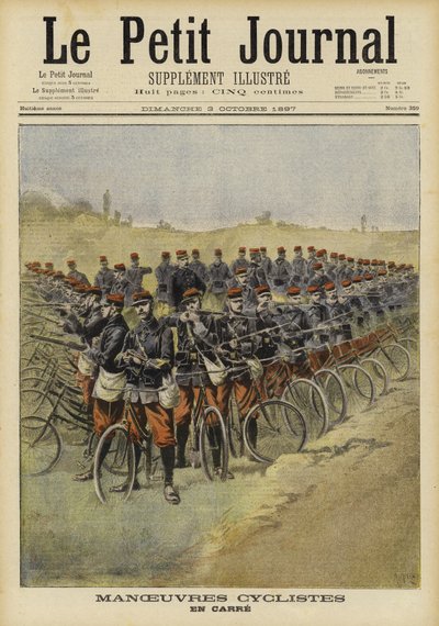 French Bicycle Troops on Manoeuvres by French School