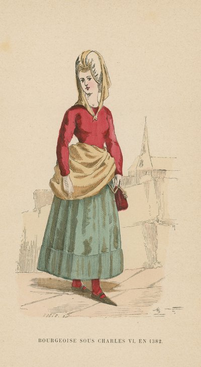 French Bourgeois Woman of the Reign of Charles VI, 1382 by French School