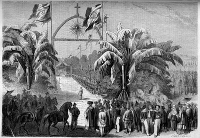 French colonization: First Catholic Mass celebrated in Saigon, Cochinchina by French School