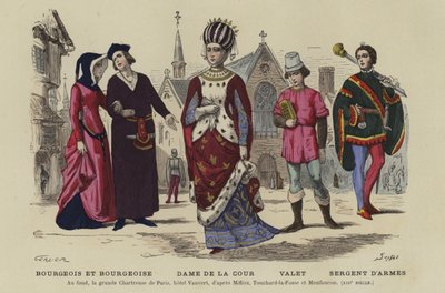 French costumes of the 13th Century by French School