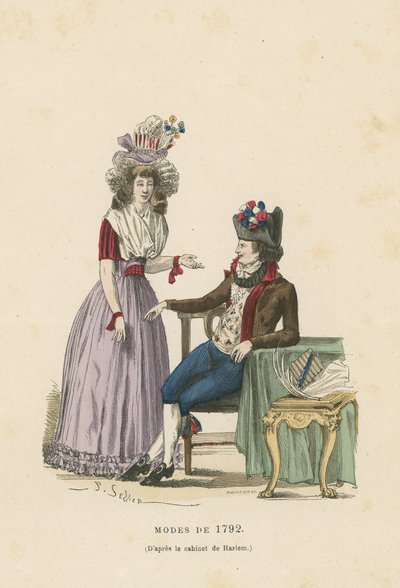 French fashions of 1792 by French School